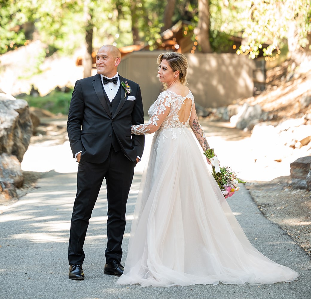 Lisa & Anthony's Pond Oaks Wedding in Mt. Baldy 1 | Top wedding photographer | Engagement shoot | LA Lisa and Anthony sharing a romantic moment by the Pond Oaks pond, Mt. Baldy