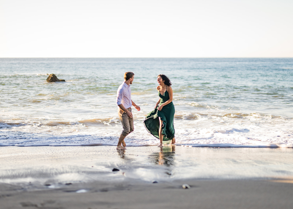 Veda & Adam Beaches in California for engagement