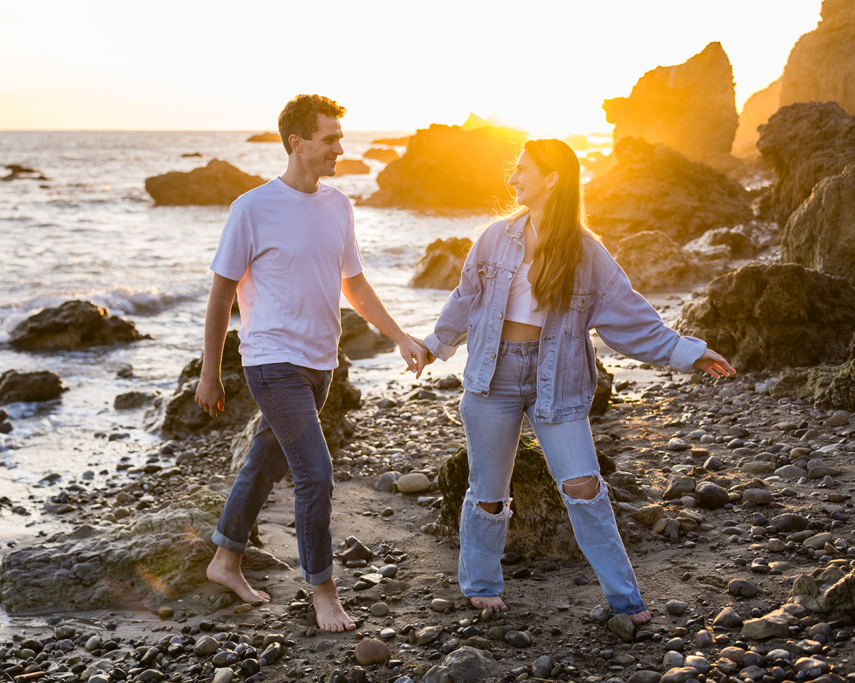 Sophia & Sam romantic beach engagement session