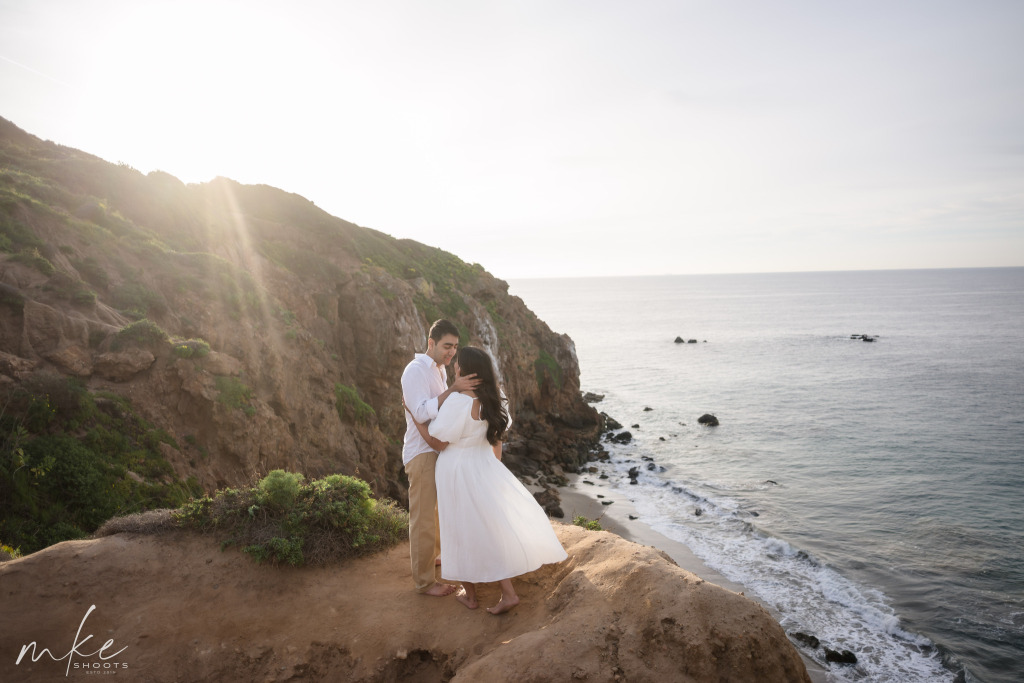 Cliffside surprise proposal at Point Dume Malibu